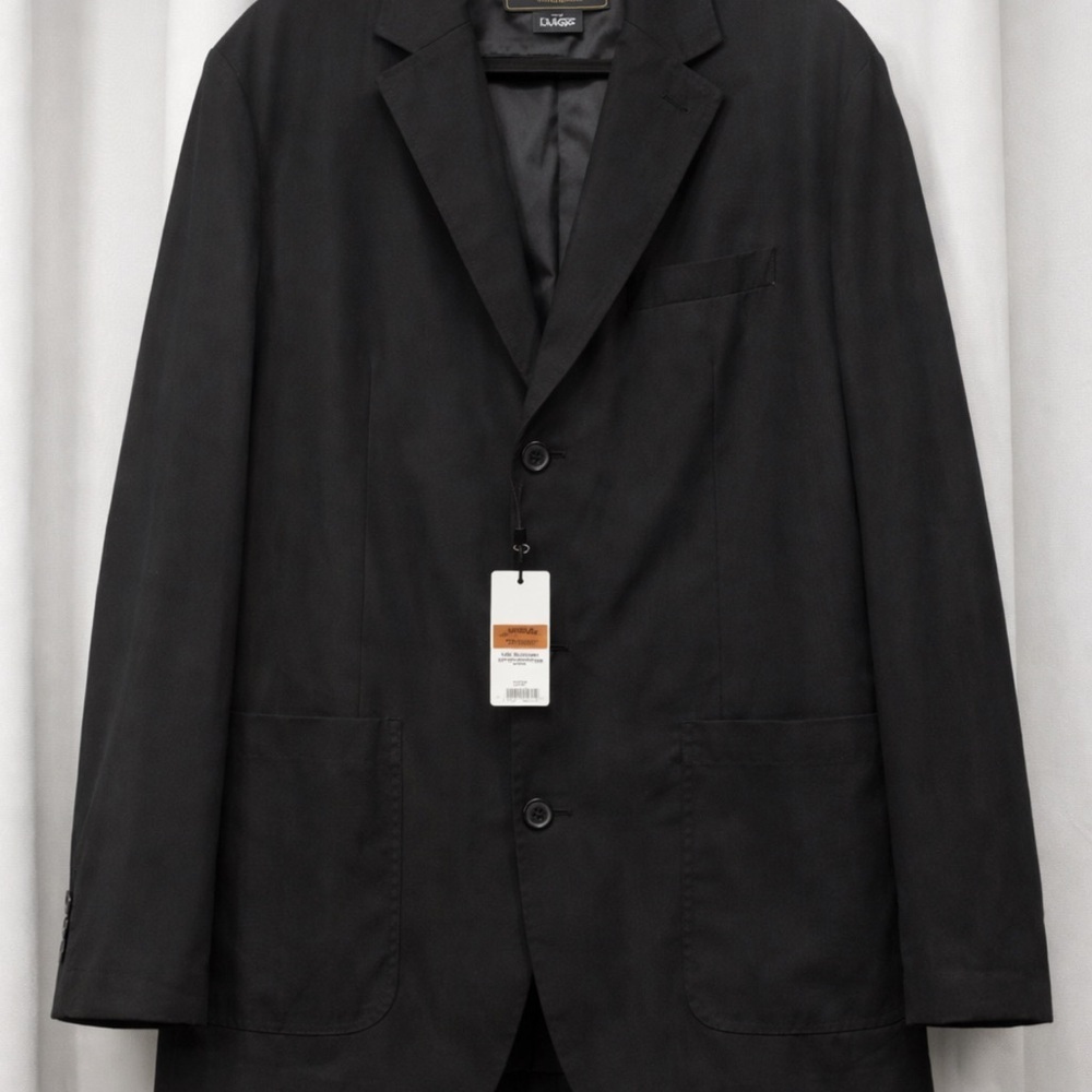 Weatherproof Black Blazer Jacket Mens Large NWT | 2 Button Casual Sport Coat - Picture 2 of 5